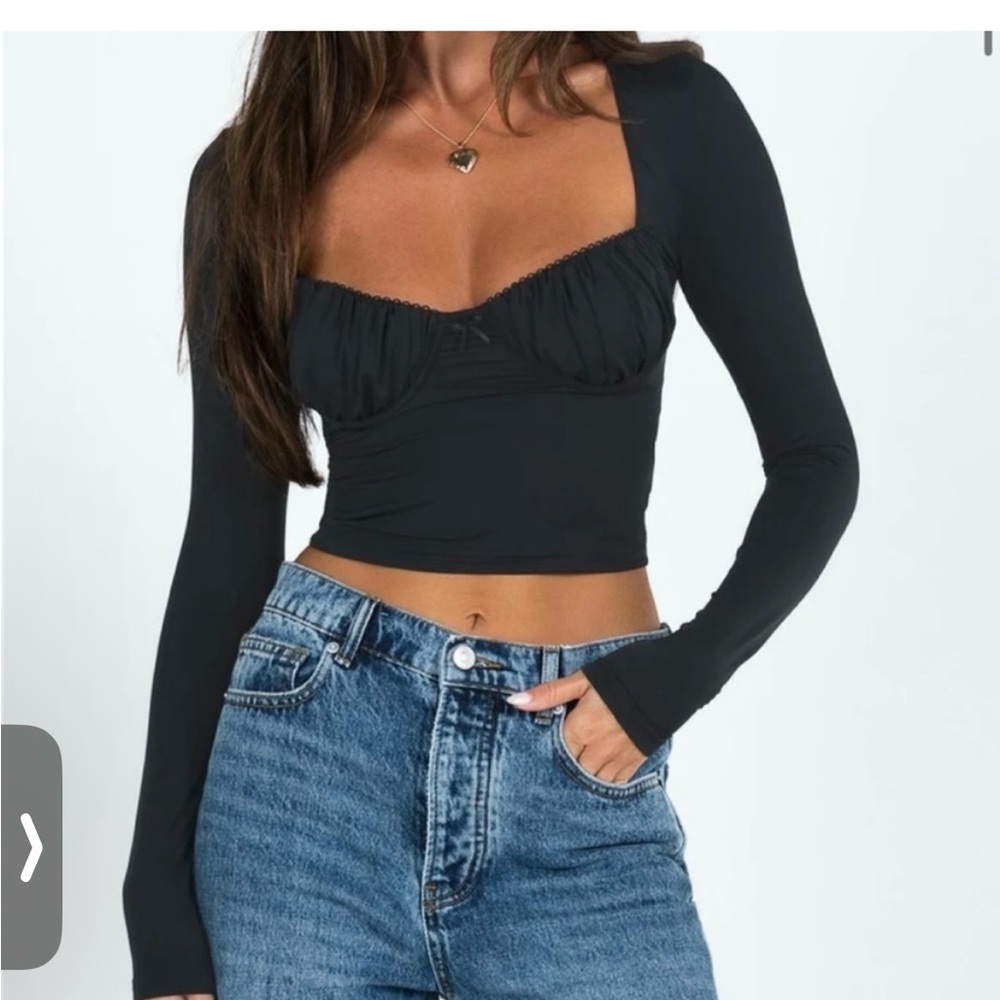 Princess Polly Candyce Long Sleeve Top Black